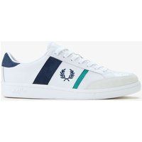 Fred Perry B725 Leder Wildleder Herren Weiß/Navy/Mint Sneaker