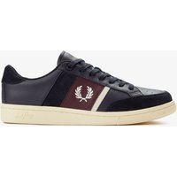 Fred Perry B725 Leder Wildleder Herren Sneakers Marineblau/Ecru/Oxblood