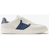 Fred Perry B4 Strukturierte Leder/Velours Herren Porzellan/Blaue Sneaker