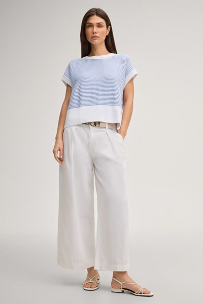 Joop! Gestreiftes Strickoberteil aus Bio-Baumwolle mit Logo-Detail