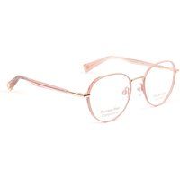 Runde Roségoldfarbene Metallbrille