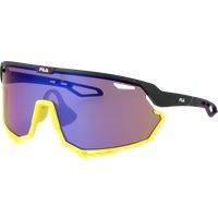 Sportliche Shield Sonnenbrille mit Gelben Details