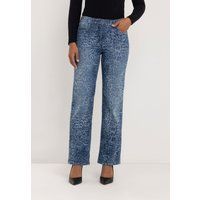 Jeans mit geradem Bein und Print