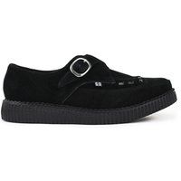 Schwarzer Wildleder Creeper mit Monk Strap