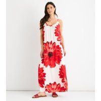 Geblümtes Viskose-Maxikleid