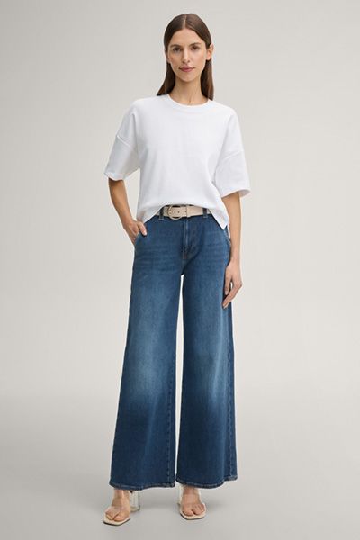 Marc Cain T-Shirt Tilina in Weiß Baumwoll-Mix Sweater-Look