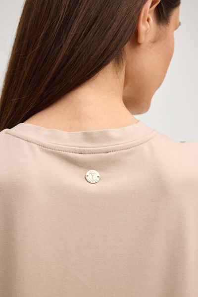 Cornflower T-Shirt Tracy Beige Monogramm Rundhals Kurze Ärmel