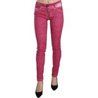 Pinke Skinny Jeans mit niedrigem Bund