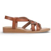 Riemchensandalen mit gewebtem Micro-Keilabsatz