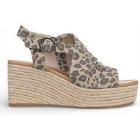Espadrille-Plateausandalen mit Leopardenmuster