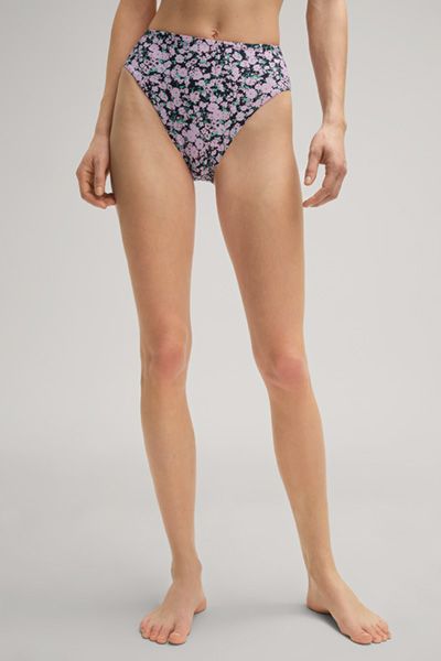 Florale Bikinihose mit hohem Beinausschnitt