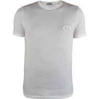 Weißes Baumwoll-T-Shirt mit CD-Logo
