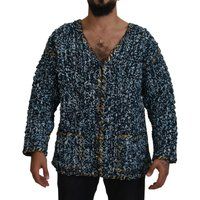 Strickjacke mit goldener Paspel, lässige Passform