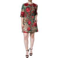 Buntes Leopardenmuster A-Linien-Kleid