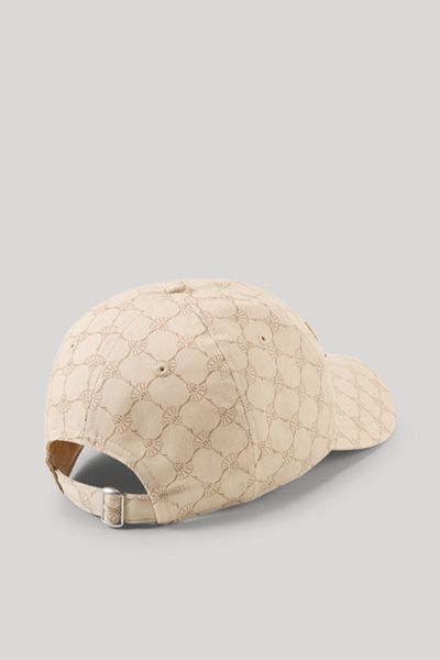 JOOP! Agatha Cap in Beige Cornflower Monogramm-Print Logo