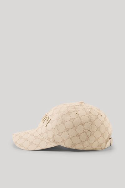 JOOP! Agatha Cap in Beige Cornflower Monogramm-Print Logo