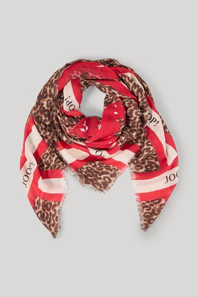 Joop! Adalia Tuch in Beige/Braun Leomuster mit Logo-Detail