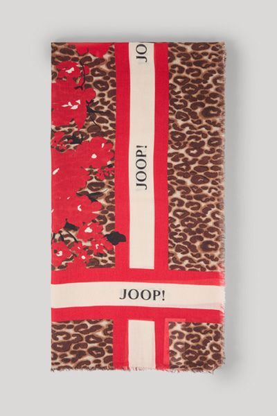 Joop! Adalia Tuch in Beige/Braun Leomuster mit Logo-Detail