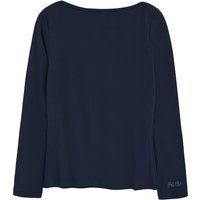 Marineblaues Langarm-Ripp-T-Shirt