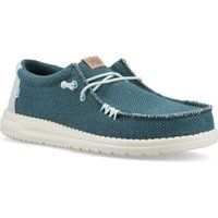 HEYDUDE Wally Geflochtene Polyester Herren Mokassins Schuhe in Tiefgrün/Hafen Grau