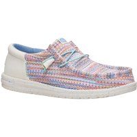 HEYDUDE Wally Funk Multi Mesh Polyester Herren Mokkasins Schuhe Egret/Multi