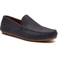 Base London Moss Fahrer Leder Herren Marineblau Slipper