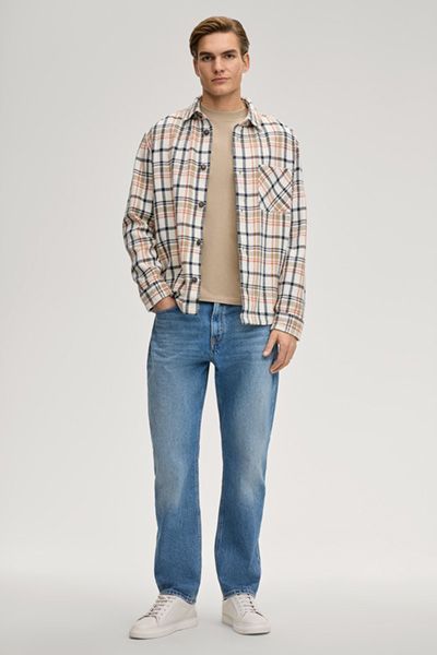 Joop Jeans Cedric Beige T-Shirt mit umgeschlagenen kurzen Ärmeln