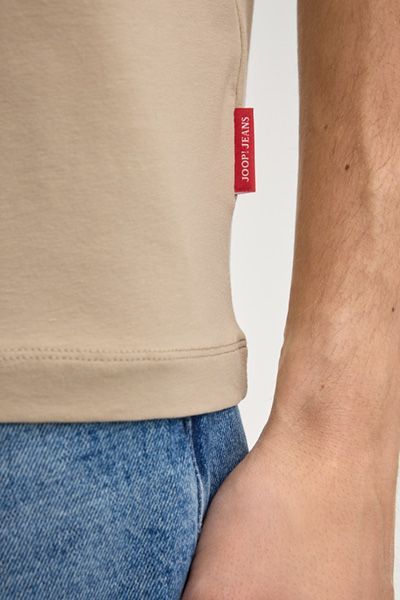 Joop Jeans Cedric Beige T-Shirt mit umgeschlagenen kurzen Ärmeln