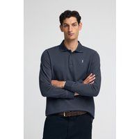 Piqué-Poloshirt mit langen Ärmeln