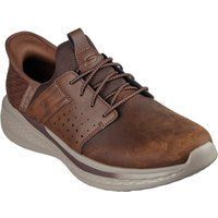 Skechers Slade Zachary Textil Herren Dunkelbraune Weite Schnürschuhe