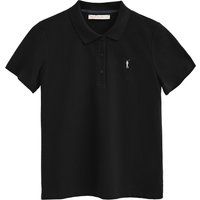Klassisches schwarzes Piqué-Poloshirt