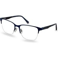 Blaue Metall Halbrand Brillen Fassung