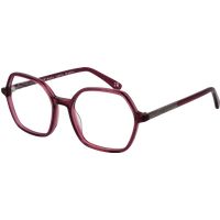 Geometrische Brille mit lila Rahmen
