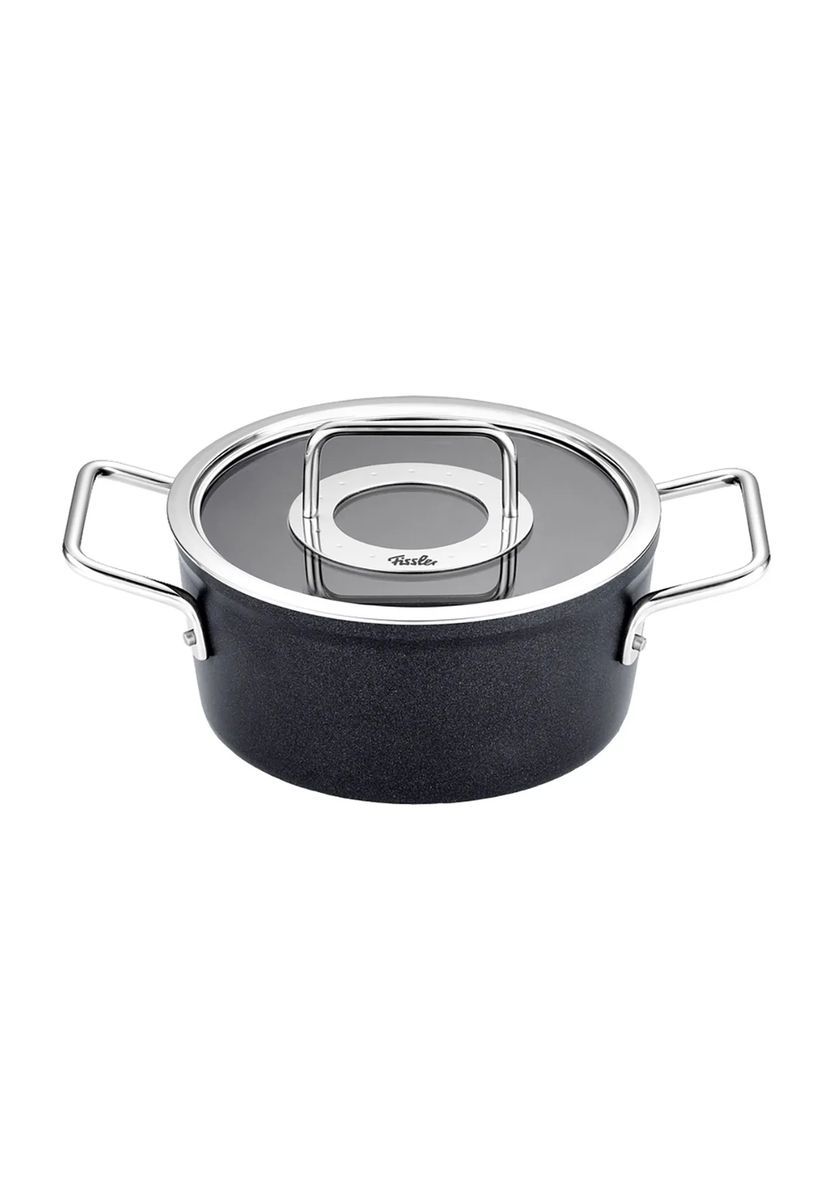 Fissler Kochtopf, Glasdeckel, schwarz