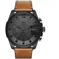 Übergroße Chronographenuhr mit Lederarmband