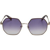 Sechseckige Sonnenbrille mit Metallrahmen