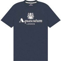 Herren Aquascutum Logo Baumwoll T-Shirt