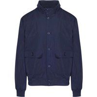 Marineblaue Harrington Jacke mit Knopfleiste