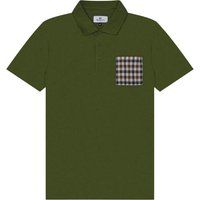 Olivgrünes Poloshirt mit Karotasche