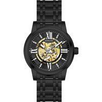 Schwarze Skelett-Uhr aus Edelstahl