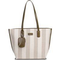 Gestreifte Canvas Shopper Tote Bag