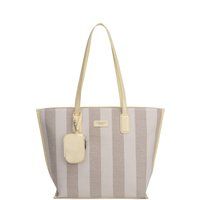 Gestreifte Canvas Shopper Tote Bag