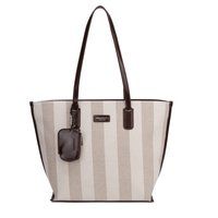 Gestreifte Canvas Shopper Tote Bag