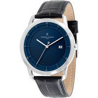 Herrenuhr mit blauem Zifferblatt und Lederarmband