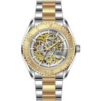 Gold-silberne Skelett-Zifferblatt-Uhr