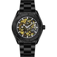 Herrenuhr mit schwarzem Skelett-Zifferblatt
