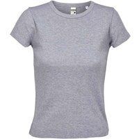 Figurbetontes geripptes Basic-T-Shirt