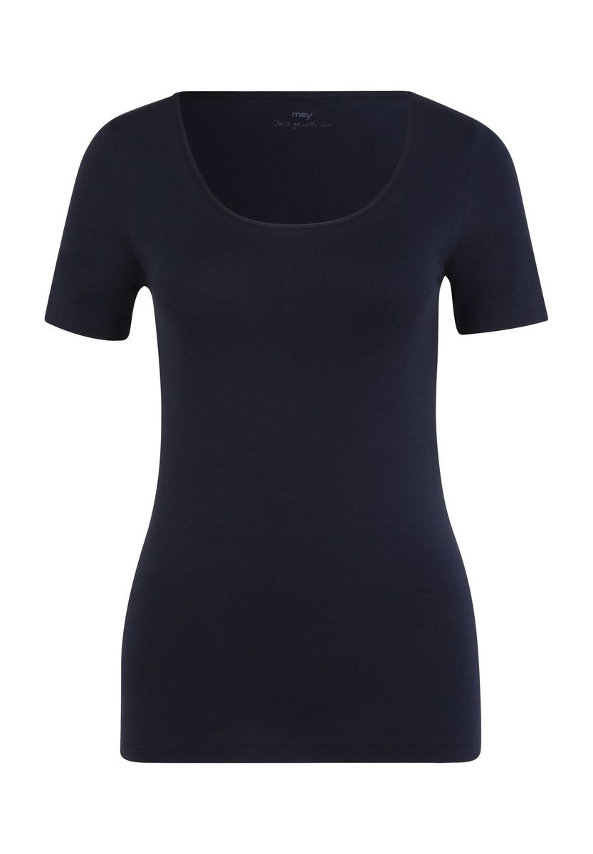 Klassisches, figurbetontes T-Shirt mit Rundhalsausschnitt