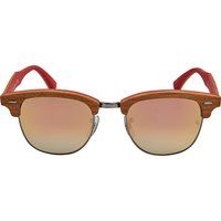 Klassische Holz Sonnenbrille mit Halbrand