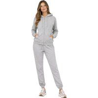 Damen Zip-Up Hoodie Trainingsanzug Set